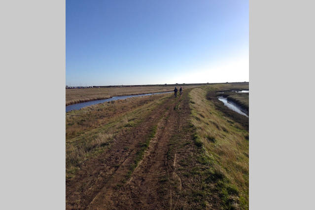 Sea wall walk near Aldeburgh